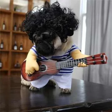 NACOCO Pet Guitar Costume Dog Costumes Cat Halloween Christmas Cosplay Party Funny Outfit Clothes (M)