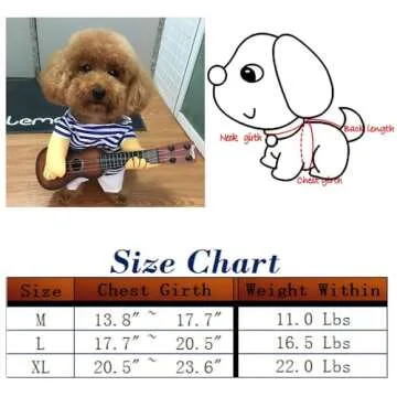 NACOCO Pet Guitar Costume Dog Costumes Cat Halloween Christmas Cosplay Party Funny Outfit Clothes (M)