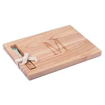 Miicol Wood Charcuterie Board, Monogram Cheese Board 10 Inch, Personalized Initial Cutting Board wit...