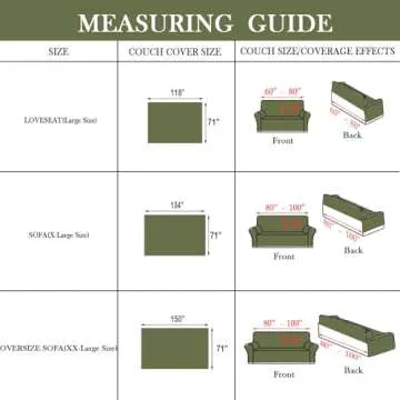 HANDONTIME Olive Green Chenille Sofa Cover for Sectional