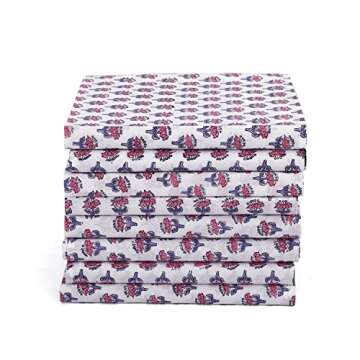CPC Cloth Napkins Set of 6 - Stylish Cotton Dinner Napkins - Pink Sapphire
