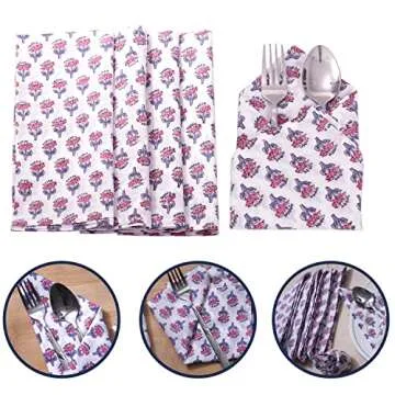 Elegant CPC Cotton Printed Napkins Set of 6 - 18x18