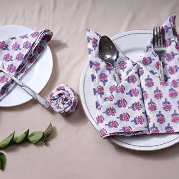 Elegant CPC Cotton Printed Napkins Set of 6 - 18x18