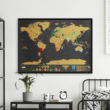 Scratch Off World Map | Travel Tracker & Decorative Map | Luckies