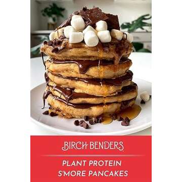 Birch Benders Plant Protein Pancake & Waffle Mix, Vegan, 9 g Plant-Based Protein, Whole Grains, Just Add Water 14 oz (Pack of 3)