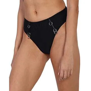 iHeartRaves Servin' Booty Realness Metal Ring Bottoms (Black, Small)