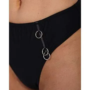 iHeartRaves Servin' Booty Realness Metal Ring Bottoms (Black, Small)