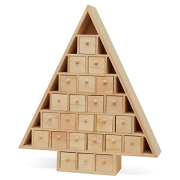 DIY Wooden Christmas Tree Advent Calendar with 24 Drawers