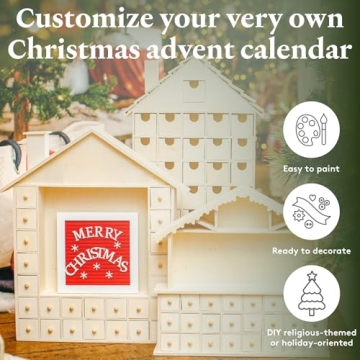 DIY Wooden Christmas Tree Advent Calendar with 24 Drawers