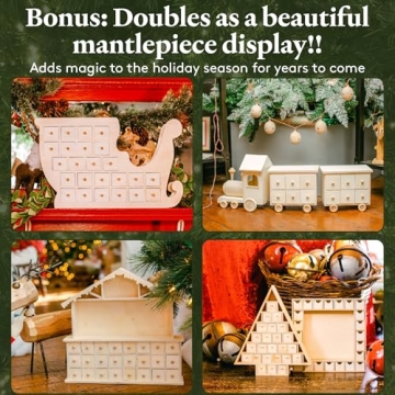 DIY Wooden Christmas Tree Advent Calendar with 24 Drawers