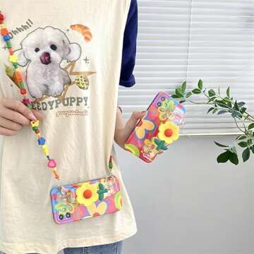 SMAIGE Lanyard Case Compatible with iPhone 14 Pro Max Case,Crossbody case with Strap and Wrist Band,...