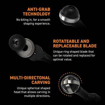 ARBORTECH Ball Gouge | Ø 30 mm Spherical Shaped Wood Gouge Power Carving Attachment for Angle Grinder | BAL.FG.2000