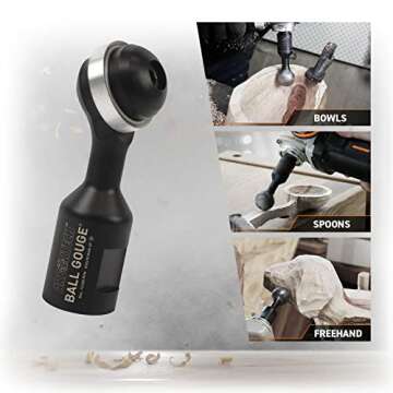 ARBORTECH Ball Gouge | Ø 30 mm Spherical Shaped Wood Gouge Power Carving Attachment for Angle Grinder | BAL.FG.2000
