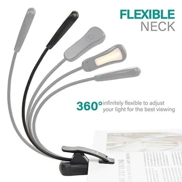 Vekkia Amber Rechargeable 7 - Led Eye - Care Book Light with Blue - Light Blocking, 3 Levels, 1600K for Eye - Friendly Use. Offers Up to 70 Hours of Reading