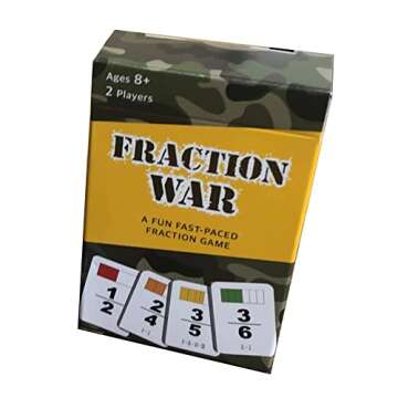 Fraction War Fun Math Game to Learn, Compare and Simplify Fractions for 2nd to 5th Grade (1 Pack) - ...