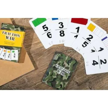 Fraction War Fun Math Game to Learn, Compare and Simplify Fractions for 2nd to 5th Grade (1 Pack) - Standard Edition