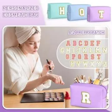 Personalized TOPEAST Preppy Travel Makeup Bag for Gifts