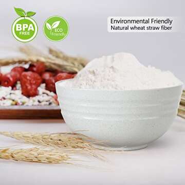 【Set Of 6】Unbreakable Cereal Bowls, 25 OZ Wheat Straw Bowls Microwave and Dishwasher Safe BPA-Fr...