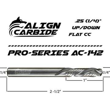 Align Carbide Up Down Compression Router Bit 1/4" - Pro Quality CNC Router Bit for Perfect Cuts in W...