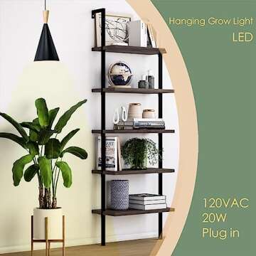 VALIKIY Hanging Grow Light, 20W Full Spectrum Pendant Grow Lights 15FT Power Cord, Decorative Grow L...