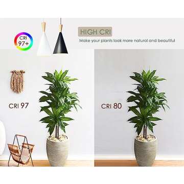 VALIKIY Hanging Grow Light, 20W Full Spectrum Pendant Grow Lights 15FT Power Cord, Decorative Grow Light for Indoor Plants, Flowers, Garden (Ceiling Mounted Hooks&Wall Mounted Bracket Included)