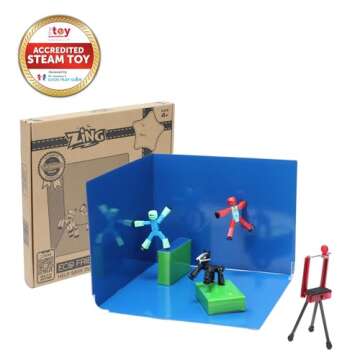 Zing Stikbot Zanimation What The Bot Special Stikbot Action Figures and Animation Set, Includes 3 St...
