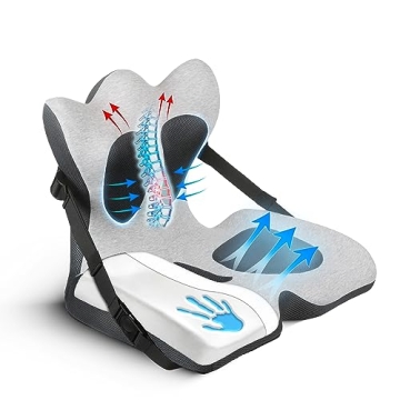 Lifted Lumbar: Doctor-Developed Adjustable Back Seat Cushion for Chairs, Couch, Driving - Lumbar Sup...