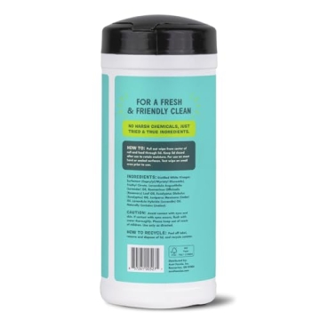 Aunt Fannie's Natural Vinegar Wipes - Eco-Friendly Multipurpose Cleaner