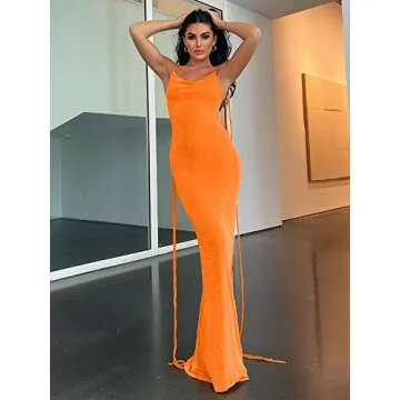 Volemo Women's 2024 Summer Bodycon Spaghetti Strap Dress