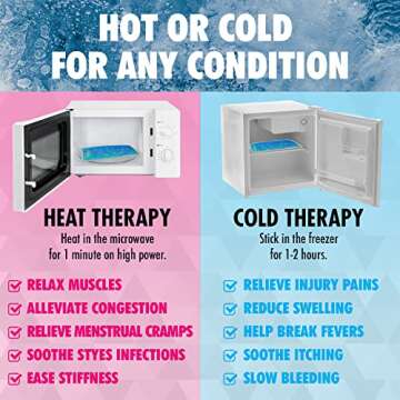 Perfect Remedy 2-Pack Gel Ice Packs for Injuries - Reusable, Soft & Flexible Hot & Cold Compress, So...