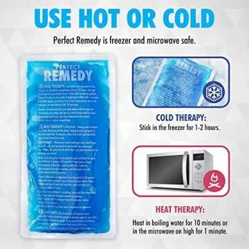 Perfect Remedy 2-Pack Gel Ice Packs for Injuries - Reusable, Soft & Flexible Hot & Cold Compress, Soothing Aid for Sprains, Strains, Soreness conditions, Alternative to Hot Water Bottles (Blue, Large)
