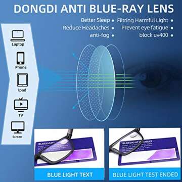 DONGDI Blue Light Blocking Reading Glasses for All