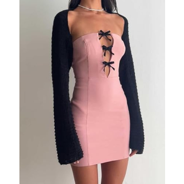 NUFIWI Strapless Off Shoulder Bodycon Mini Dress
