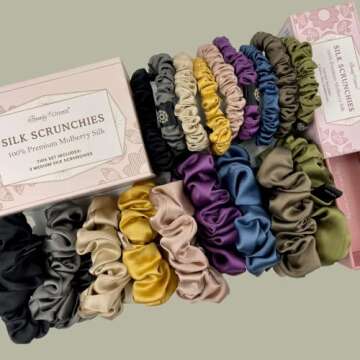 Premium 25 Momme Silk Scrunchies for All Hair Types