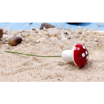 yueton 100 Mini Foam Mushrooms for Garden Decor and Crafts