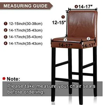 Lellen Reusable Pub Counter Stool Chair Covers Slipcover Stretch Removable Washable Dining Room Chair Covers Set of 4 (2786-Black)