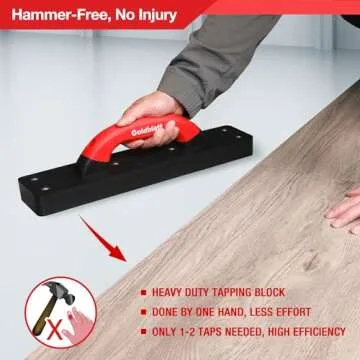 Goldblatt Tapping Block for Vinyl Plank Flooring, Heavy Duty Hammer-Free Flooring Installation Tool ...