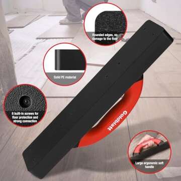 Goldblatt Tapping Block for Vinyl Plank Flooring, Heavy Duty Hammer-Free Flooring Installation Tool with 9" Large Soft-Grip Handle for Installing Laminate, Hardwood, LVP, LVT or Engineered Wood