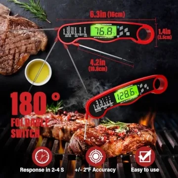 AWLKIM 3 Pack Meat Thermometer - Instant Read & Oven-Safe