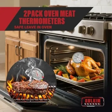 AWLKIM 3 Pack Meat Thermometer - Instant Read & Oven-Safe