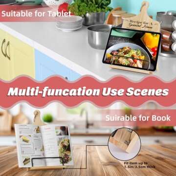 Gifts for Mom Christmas from Daughter Son, Best Mom Ever Cookbook Stand, Birthday Gift Ideas for Mot...