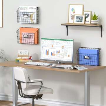 X-cosrack Detachable Hanging Wall Files Rack&3-Tier Metal Folder Wall File Holder with Tag Slot Moun...