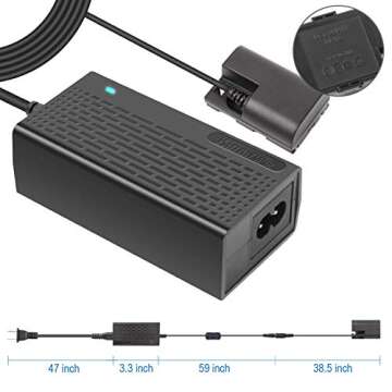 Kimaru ACK-E6 Dummy Battery AC Power Adapter Kit for Canon EOS Cameras