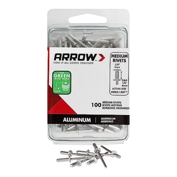 Arrow RMA1/8IP Medium Aluminum 1/8-Inch Pop Rivets for Metal, Fabric, Leather, and Auto Repair, 100-...
