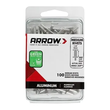 Arrow RMA1/8IP Aluminum Pop Rivets - 100-Pack for Repair