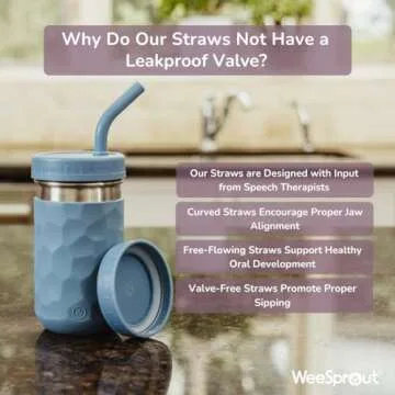 WeeSprout 2-in-1 Drinking Cups for Kids, Durable Stainless Steel Tumbler for Smoothies, Silicone Straws with Stoppers, Premium Plastic Twist Lids, Easy-Grip Sleeves, Set of 4 Dishwasher Safe Kid Cups