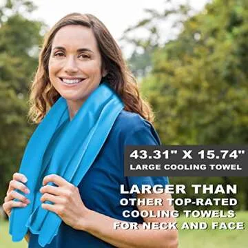 Cooling Towels 43.3" x 15.7" - Ice Towel, Sweat Towel, Cooling Towels for Neck & Face & Cooling Neck Wraps for Summer Heat - Neck Cooler for Quick Cool Down for Gym, Running, Golf, Yoga & Sports