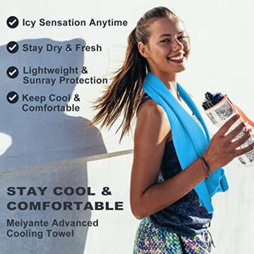 Cooling Towels 43.3" x 15.7" - Ice Towel, Sweat Towel, Cooling Towels for Neck & Face & Cooling Neck Wraps for Summer Heat - Neck Cooler for Quick Cool Down for Gym, Running, Golf, Yoga & Sports