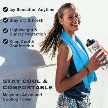 Cooling Towels 43.3" x 15.7" - Ice Towel, Sweat Towel, Cooling Towels for Neck & Face & Cooling Neck Wraps for Summer Heat - Neck Cooler for Quick Cool Down for Gym, Running, Golf, Yoga & Sports