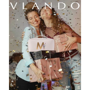 Vlando Personalized Initial Makeup Bag for Women Gifts